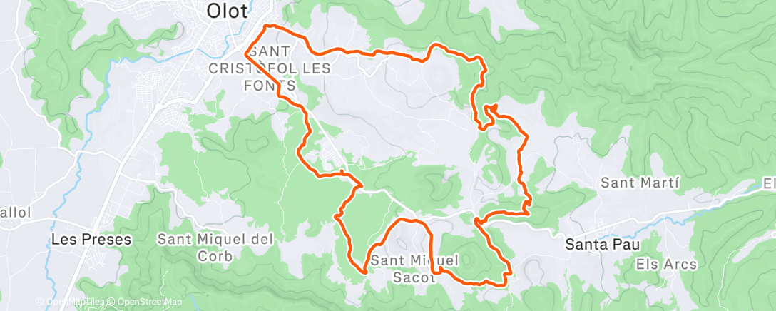 Map of the activity, Morning Mountain Bike Ride