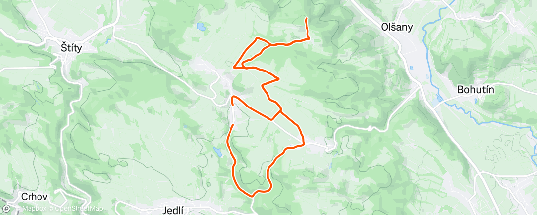 Map of the activity, Evening Run