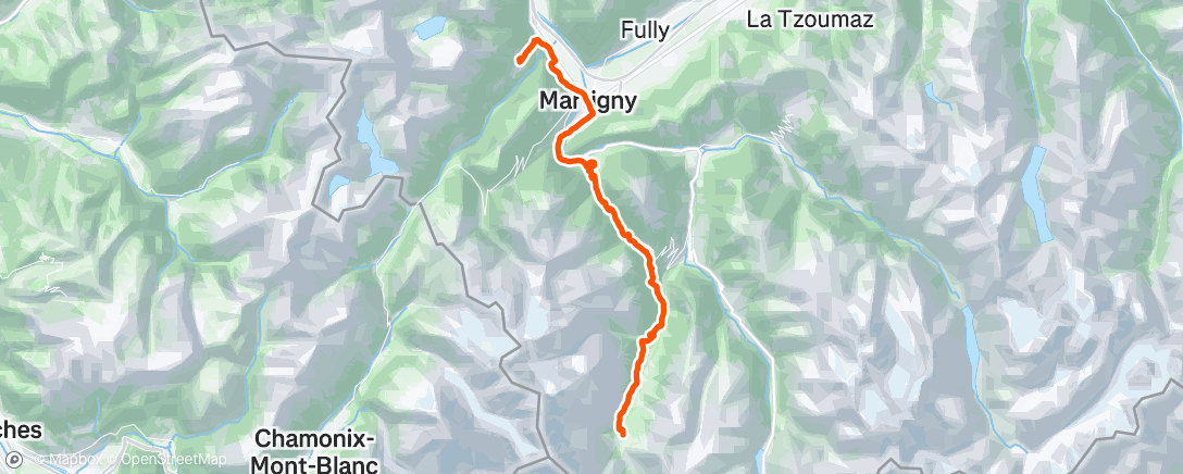 Map of the activity, La Fouly Suisse !