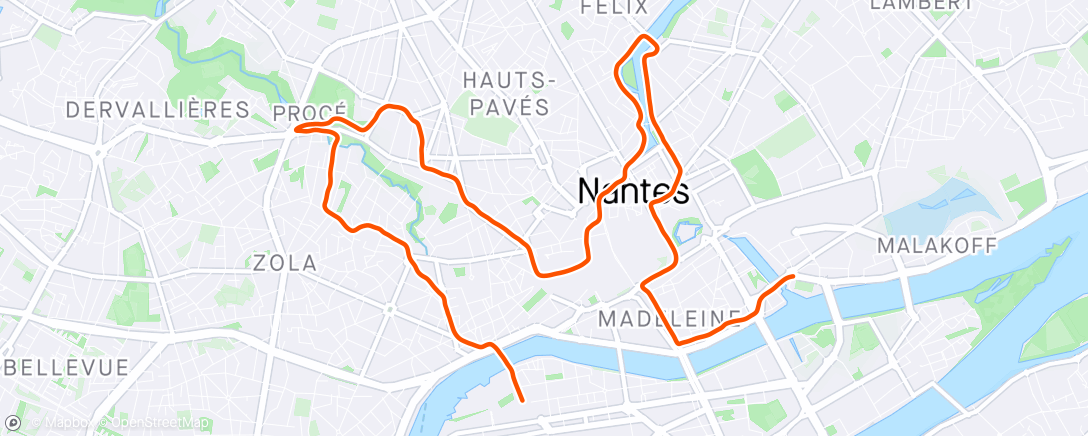 Carte de l'activité Marathon relais de Nantes