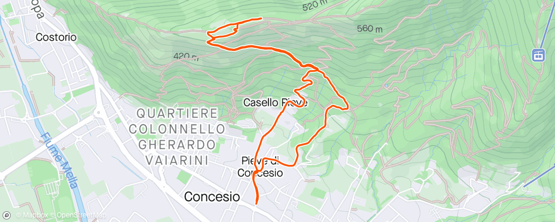Map of the activity, Camminata mattutina