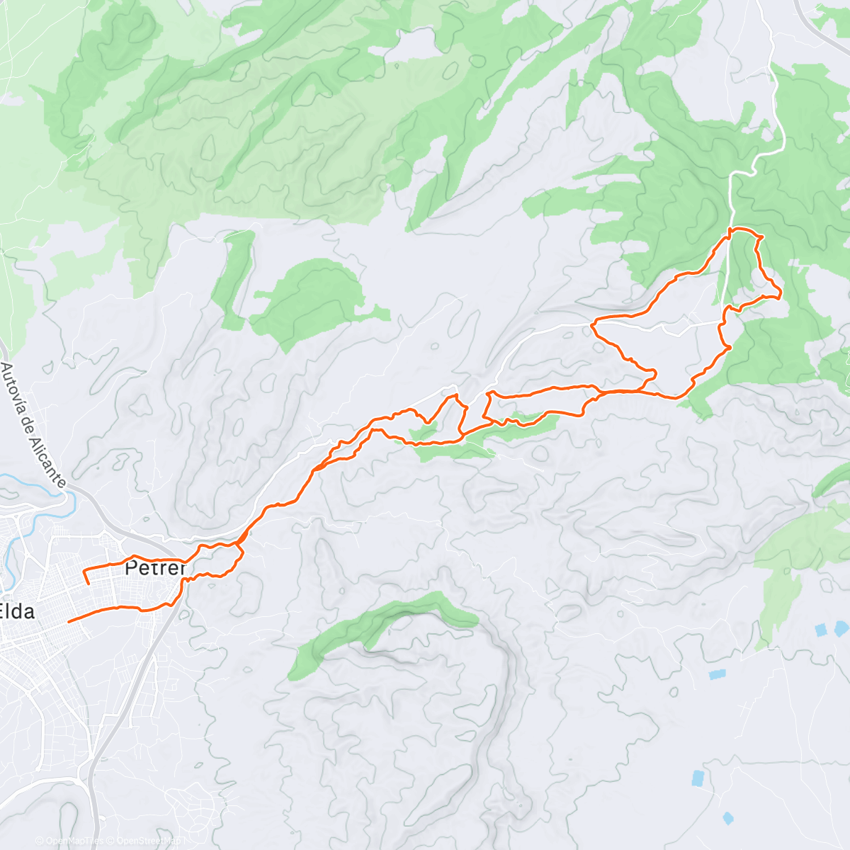 Map of the activity, Ruta matutina