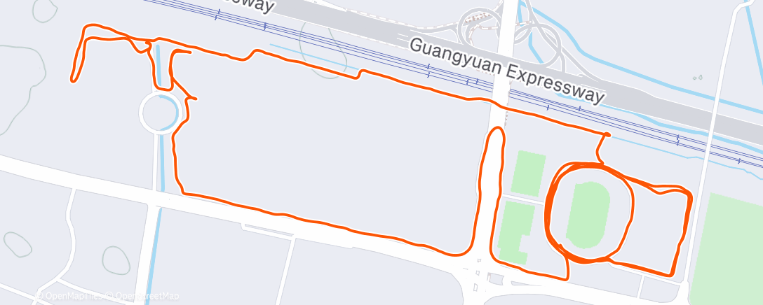Map of the activity, Evening Run