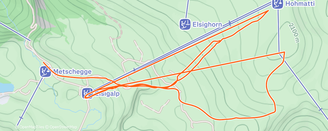 Карта физической активности (Lunch Alpine Ski)