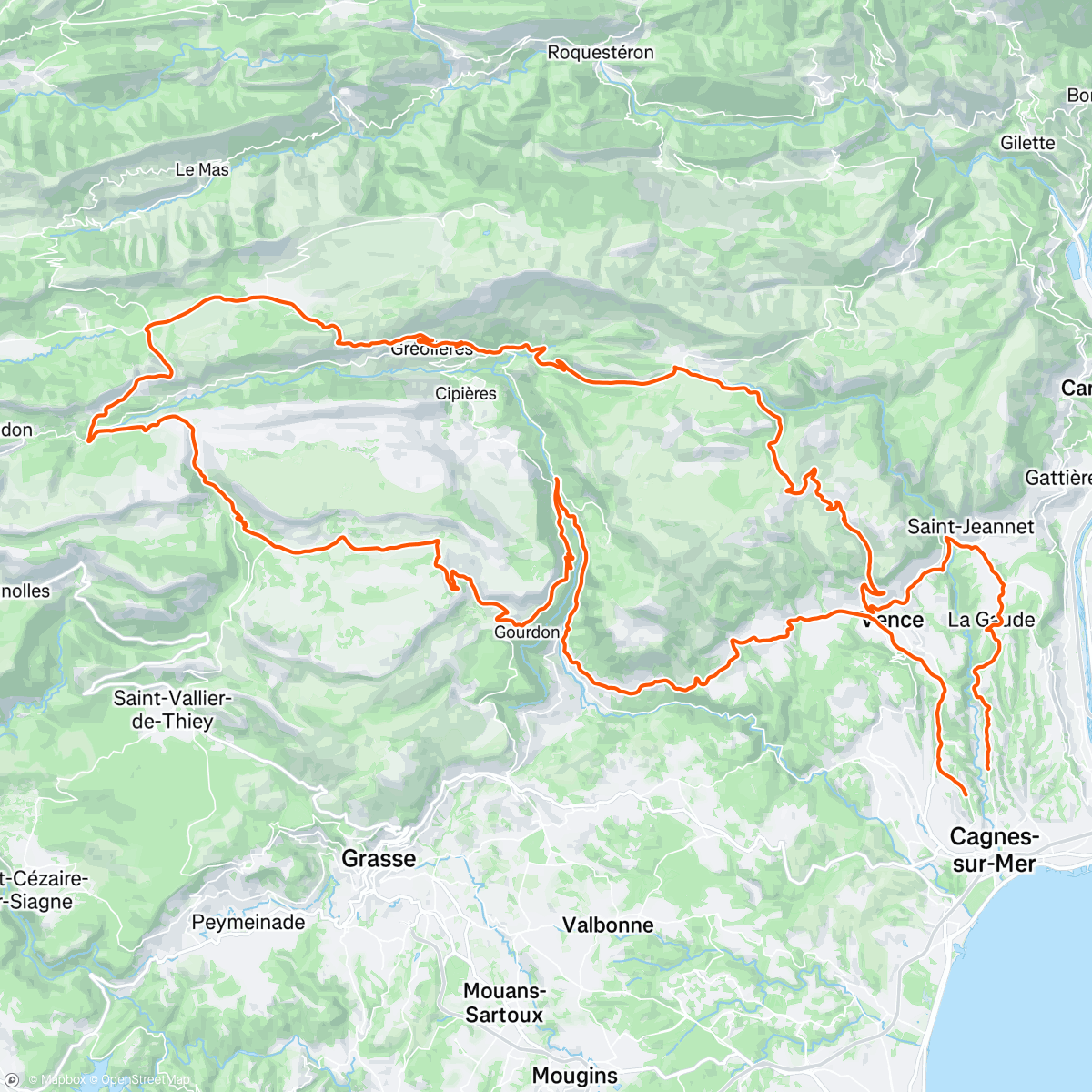 Map of the activity, Col de Vence/ Col Castellaras/ Col de l’êcre 💨💨💨🌬️