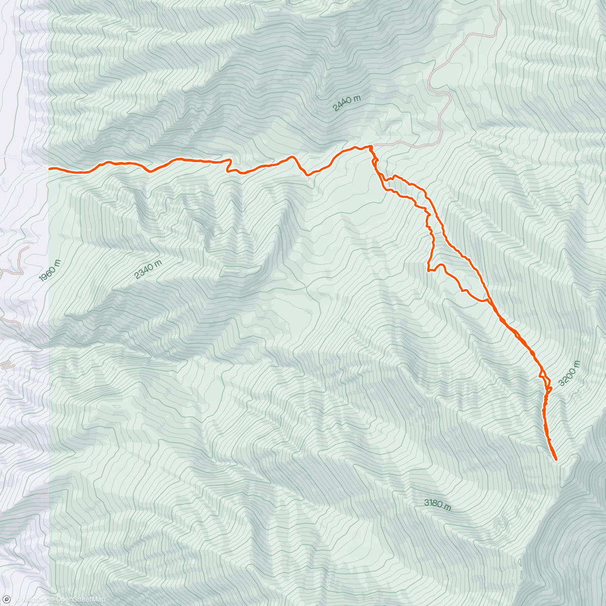 Map of the activity, Grinder up Mt Nebo for a few turns