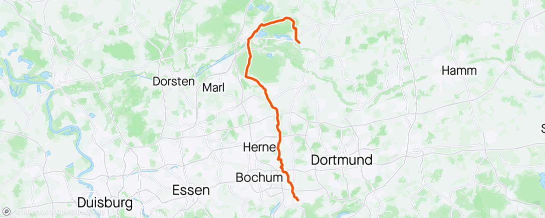 Map of the activity, RTF "Övert Platte Land" Bochum