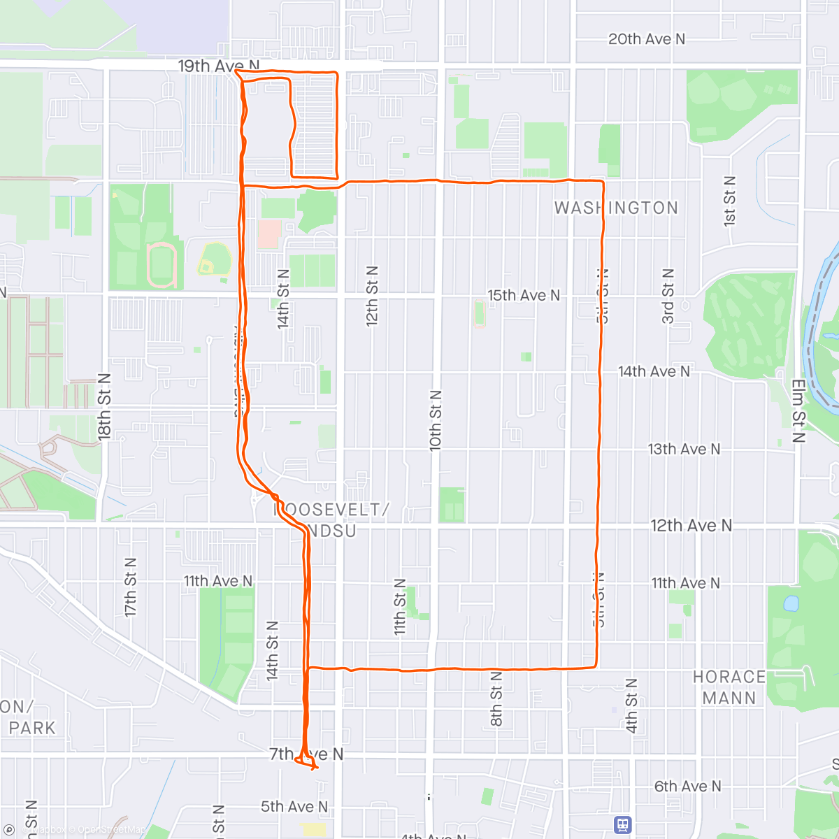 Mapa da atividade, Rainy 8 mile beer run!