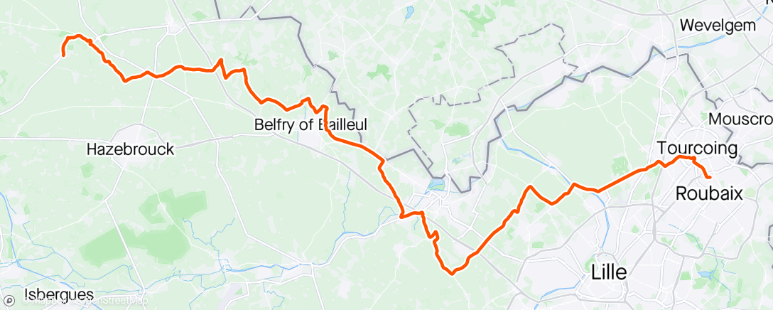 Map of the activity, Reco début de Lille Hardelot