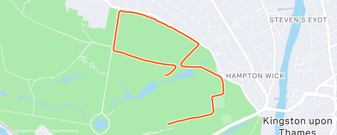 Map of the activity, Xmas day park run