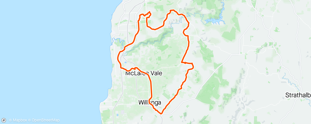 Map of the activity, Willunga  via wickams and & range with Andrew