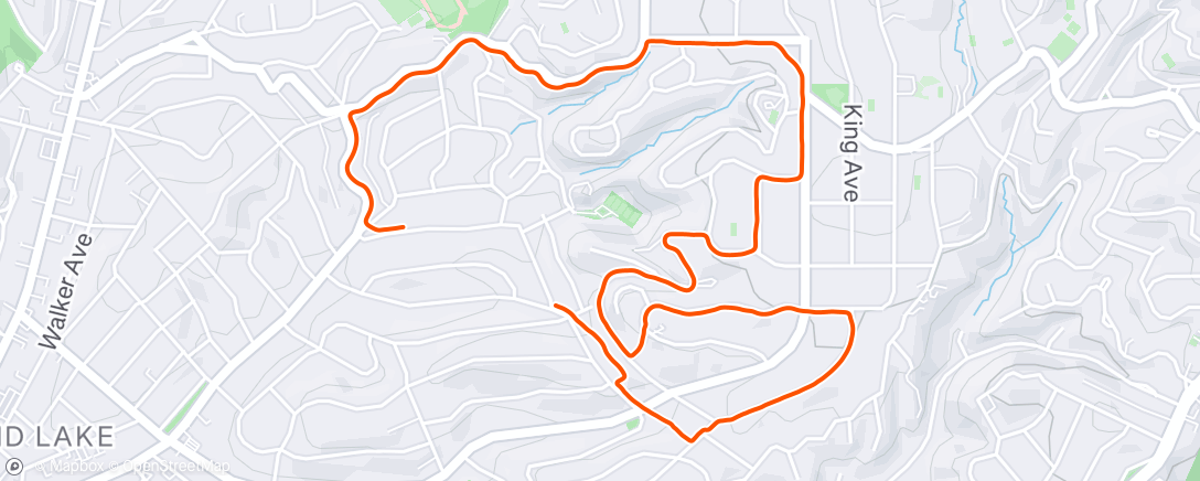 Map of the activity, Afternoon Run