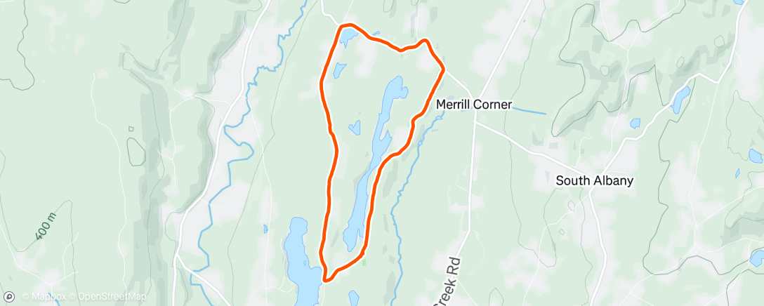 Map of the activity, Afternoon Run