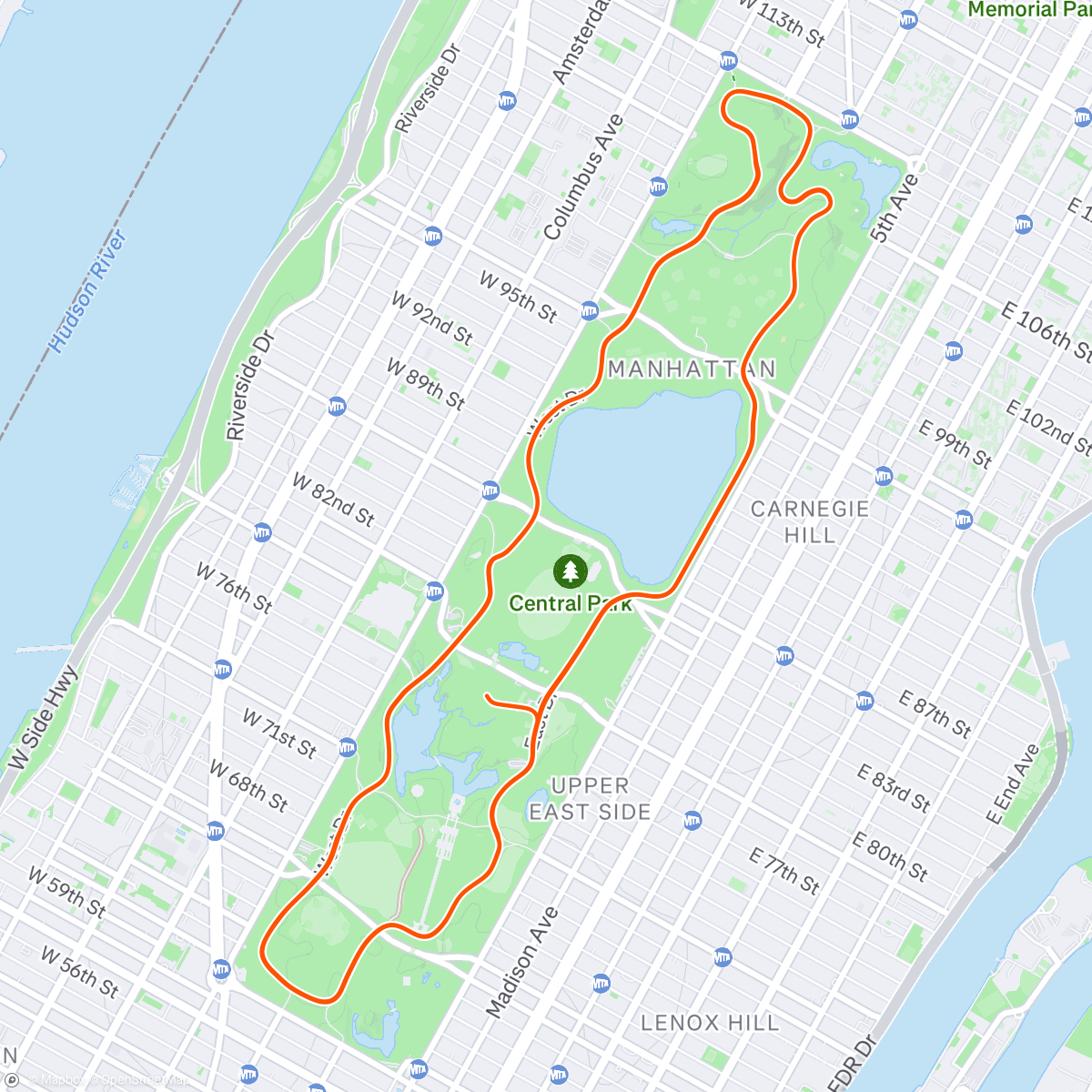 Map of the activity, Zwift - Group Workout: AP Racing | Pushin' FTP (E) on Park Perimeter Reverse in New York