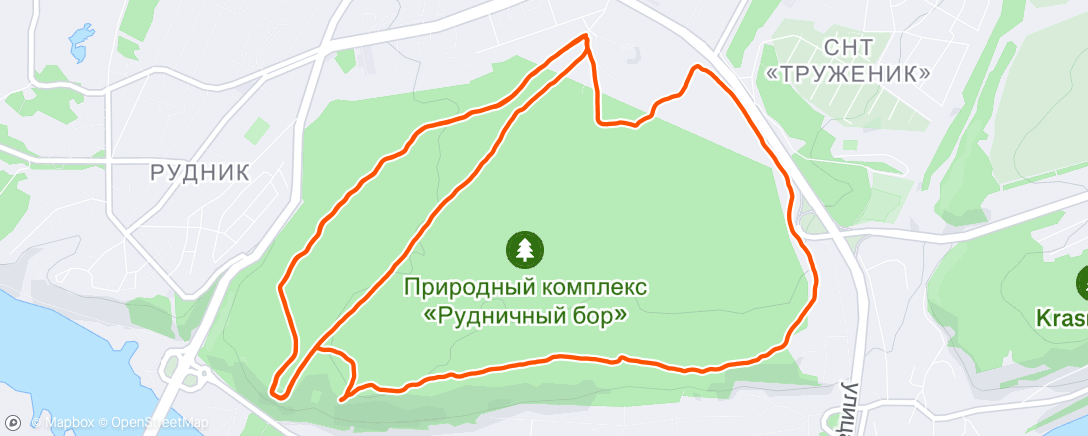 Map of the activity, Morning Run