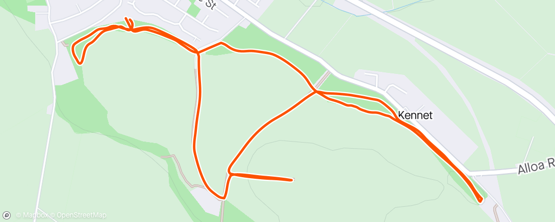 Map of the activity, Trail run with Roo