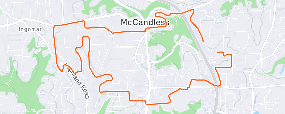 Map of the activity, Morning Run