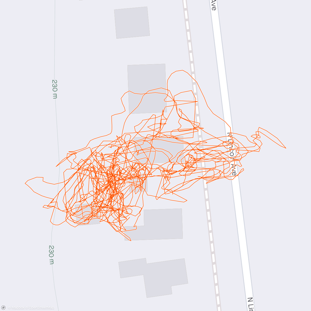 Map of the activity, Lawn , mowed