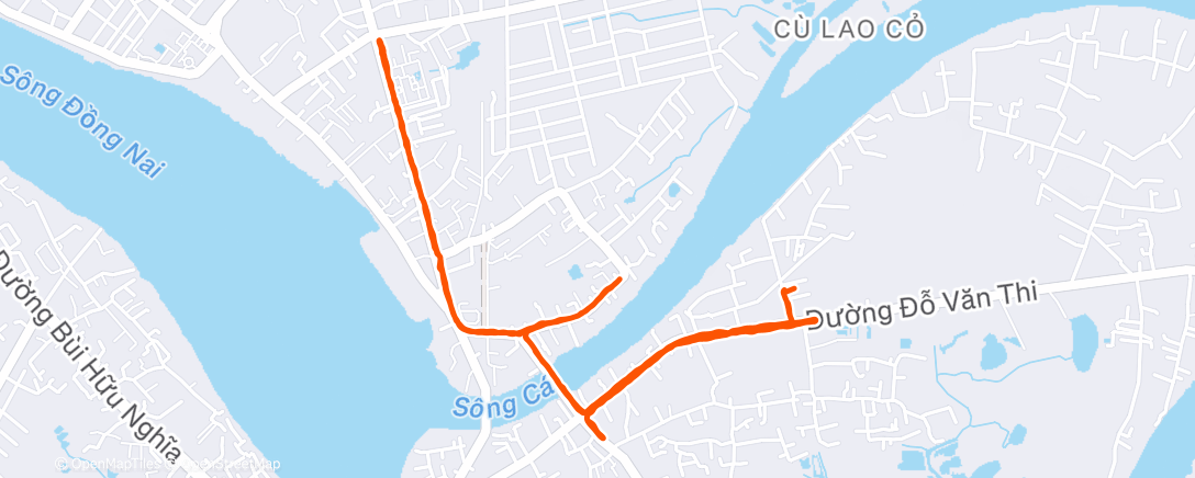 Map of the activity, Evening Run