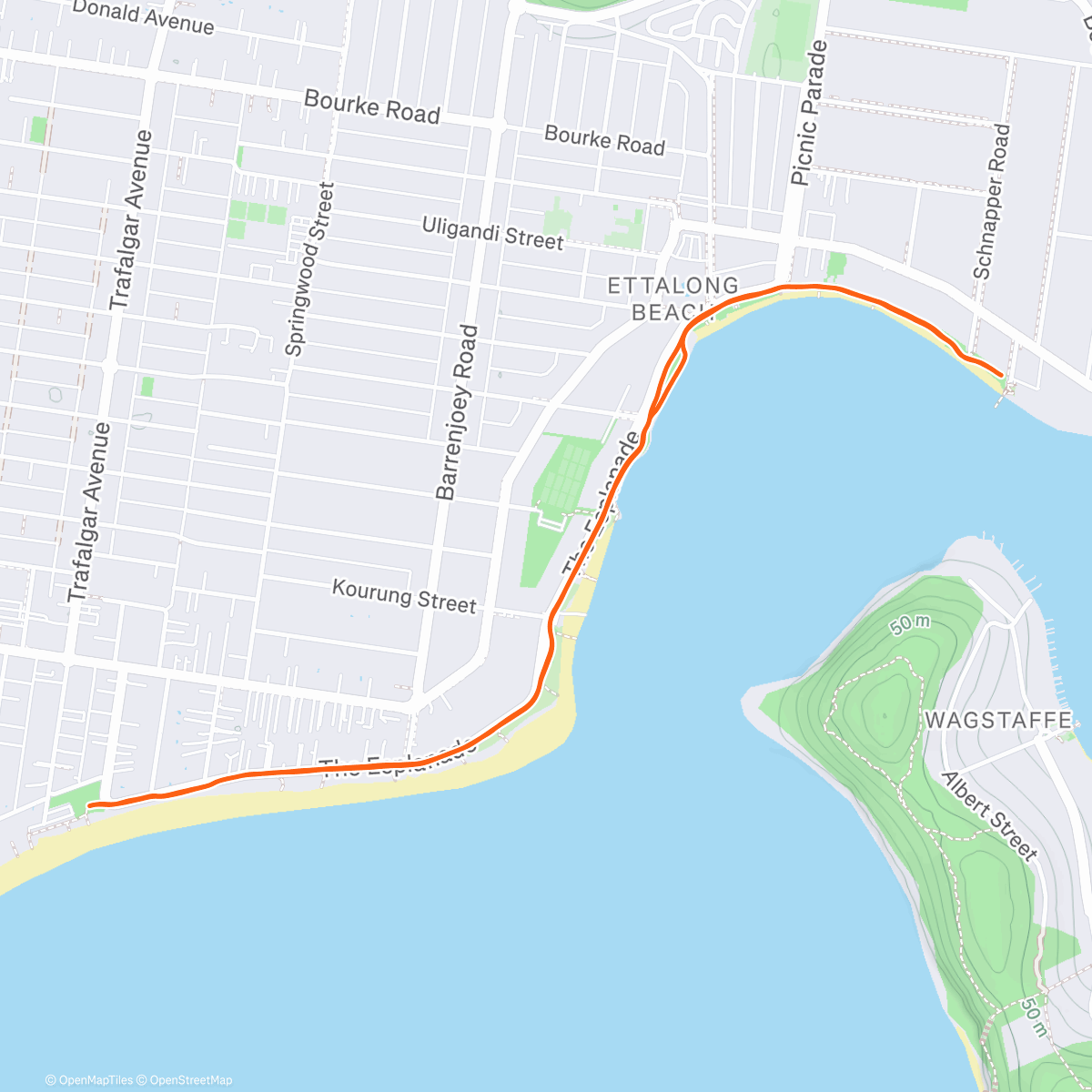 Map of the activity, parkrun shakeout