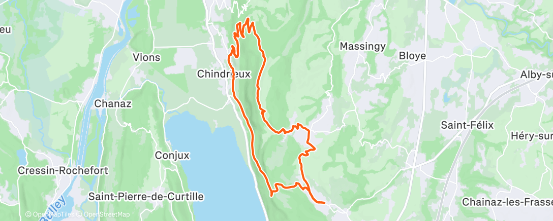 Map of the activity, Sortie vélo le matin