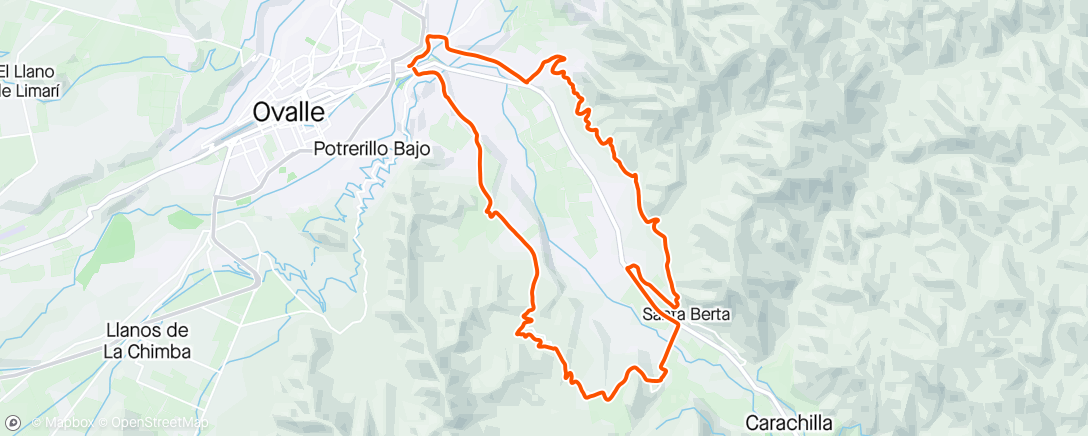 Mapa da atividade, Vuelta en bicicleta de montaña matutina