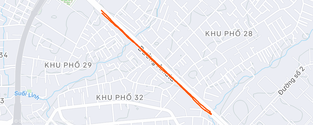 Map of the activity, Morning Run