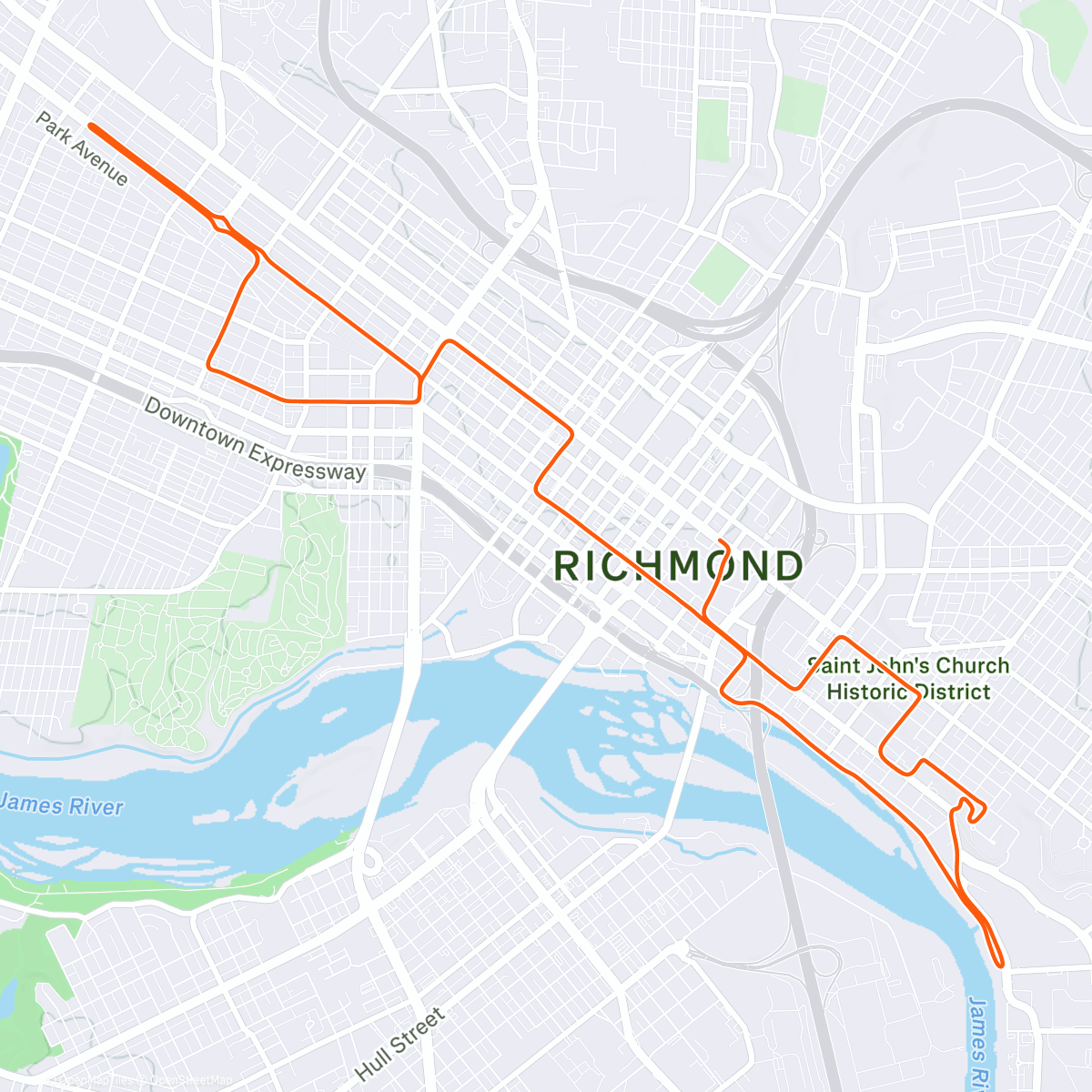 Map of the activity, Zwift - Calorie Crush on Richmond Rollercoaster in Richmond