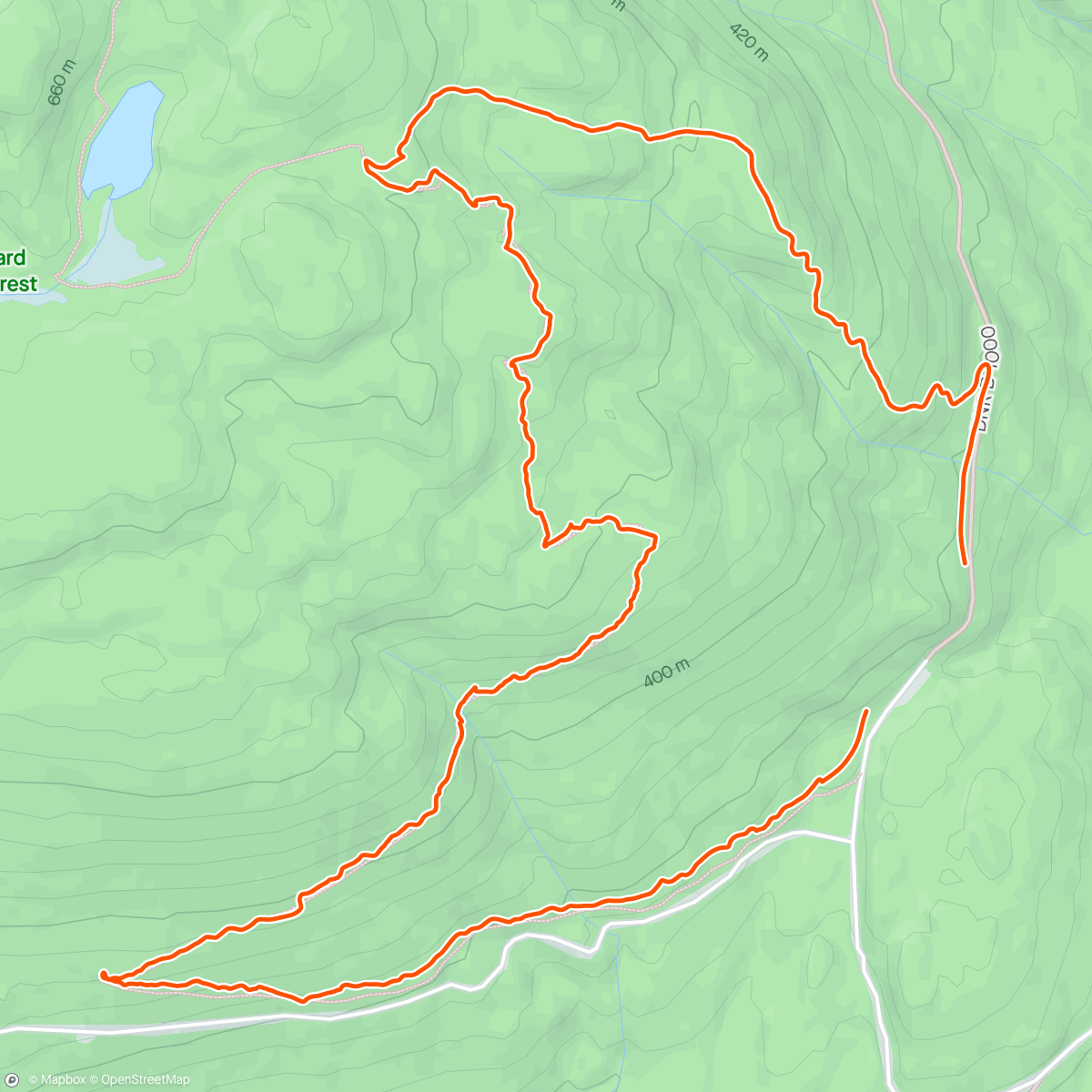 Map of the activity, Woods rolling