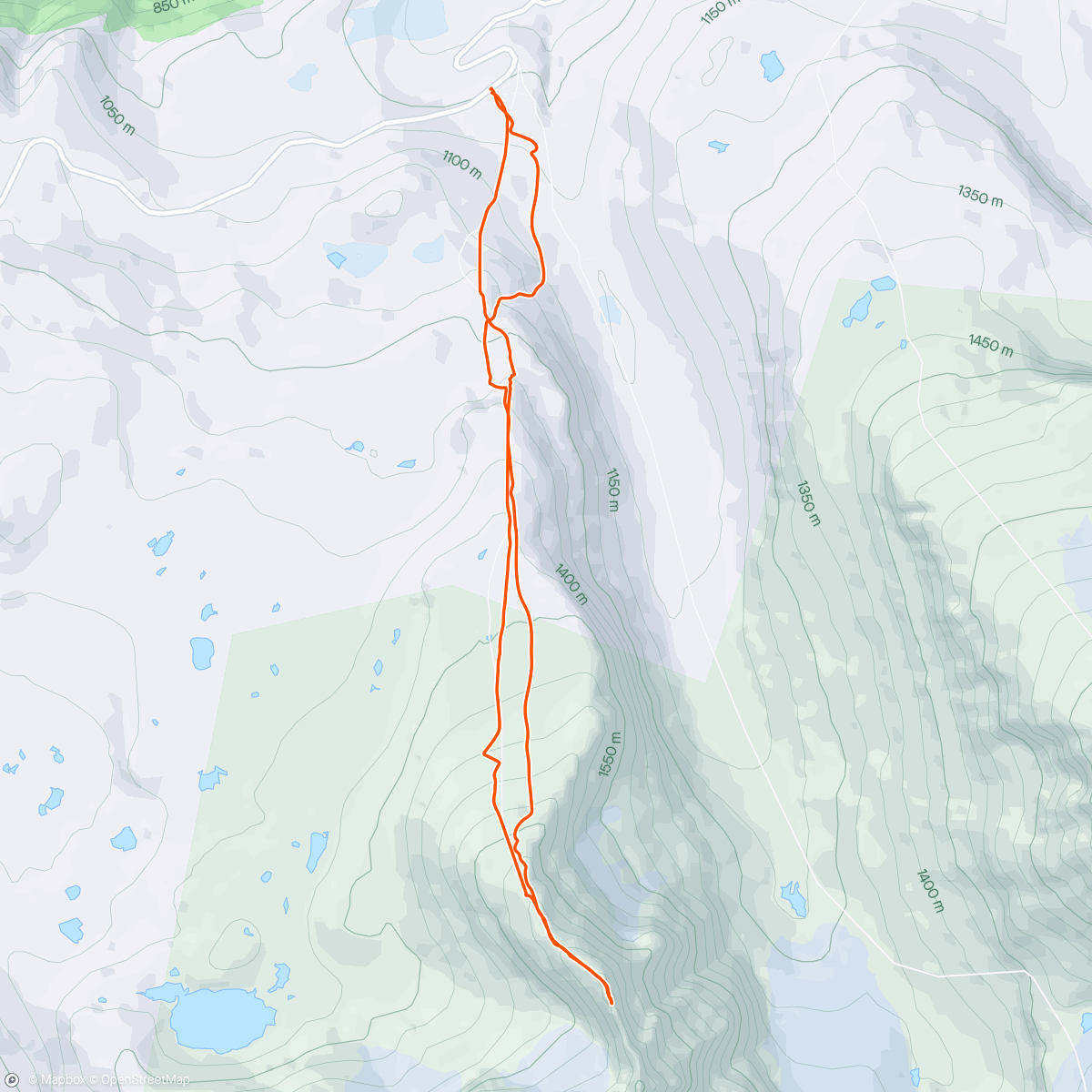 Map of the activity, Lauvnostind familietur