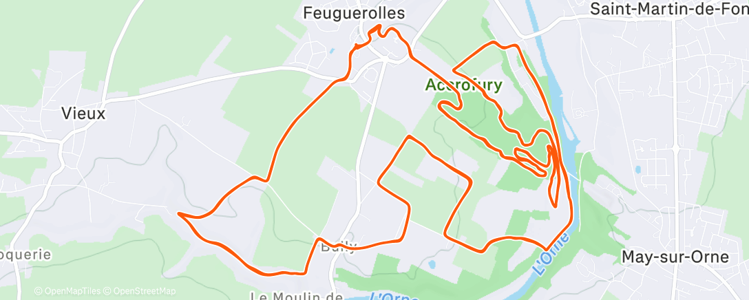 Карта физической активности (Trail le matin)