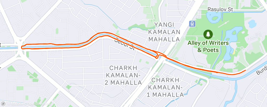 Map of the activity, Evening Run