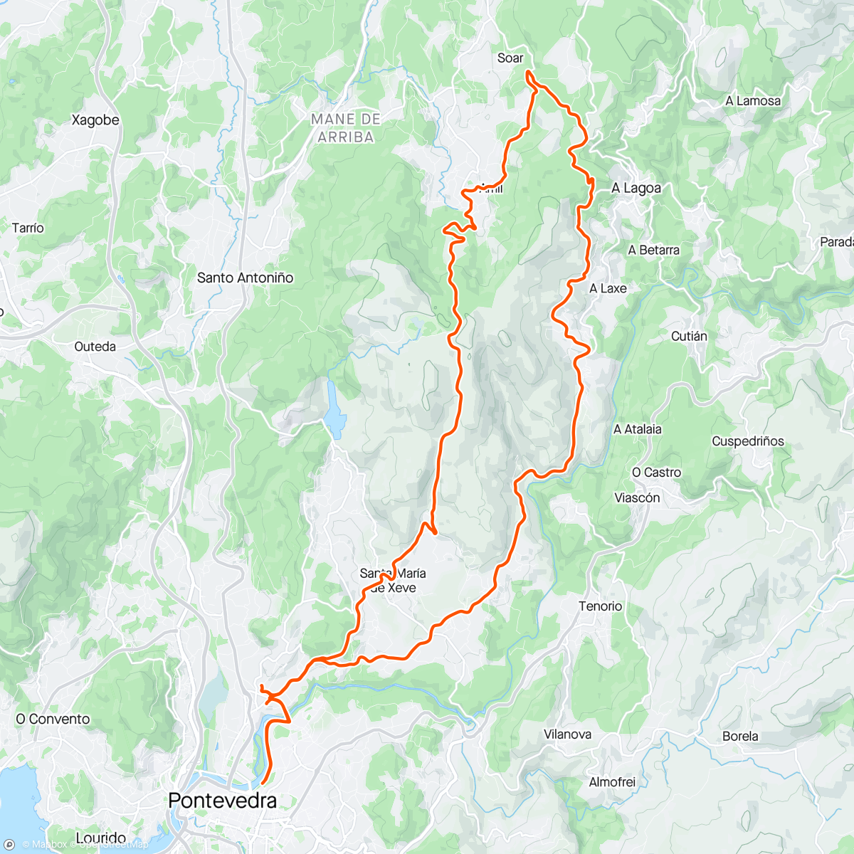 Map of the activity, Bicicleta por la mañana con Ben