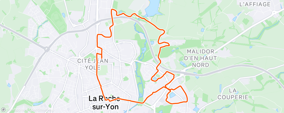 Map of the activity, Afternoon Run