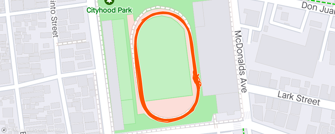 Map of the activity, Week 11 Day 3 : 400m x 15 Speed Interval w/1min RI (70-80% Effort) 🥵