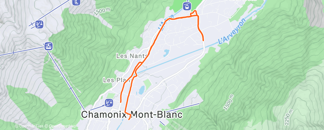 Map of the activity, Evening Run