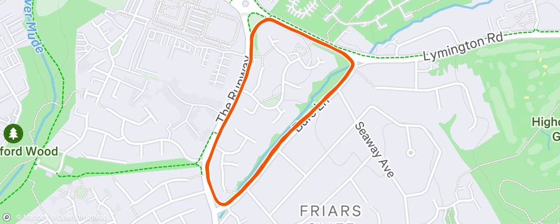 Map of the activity, Lunch Run