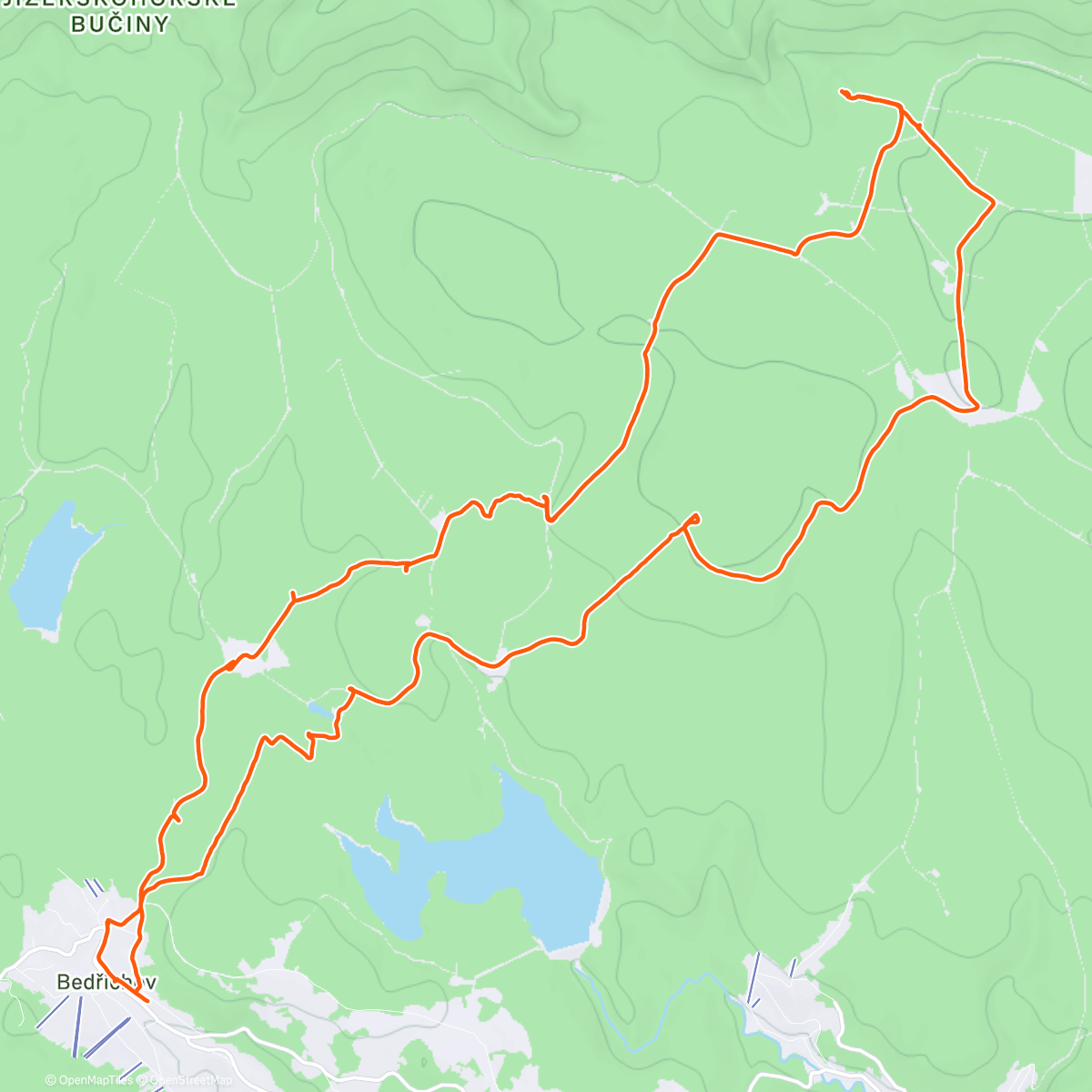 Map of the activity, Procházka s mytím rašeliny