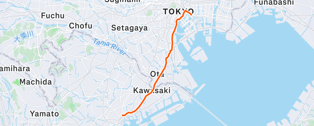 Map of the activity, 東神奈川まで