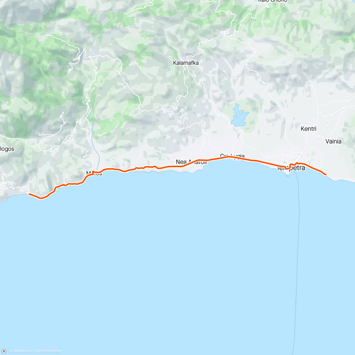 Map of the activity, ROUVY - Tertsa Beach to Lerapetra | Crete