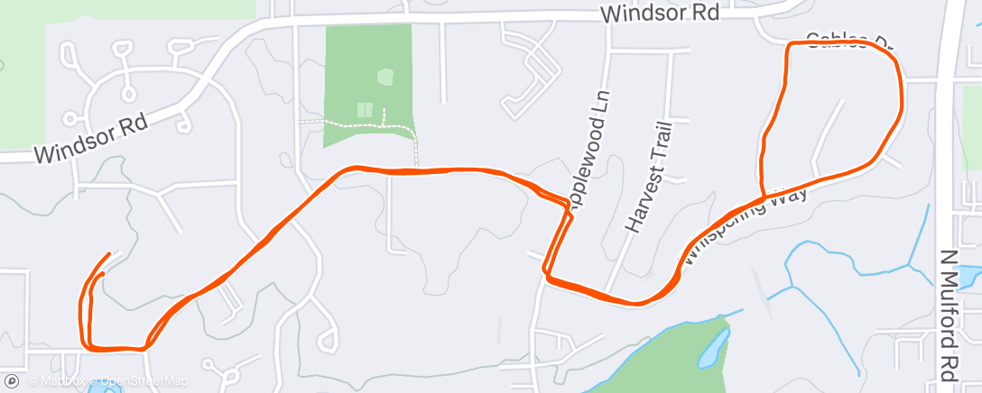 Map of the activity, Evening Run