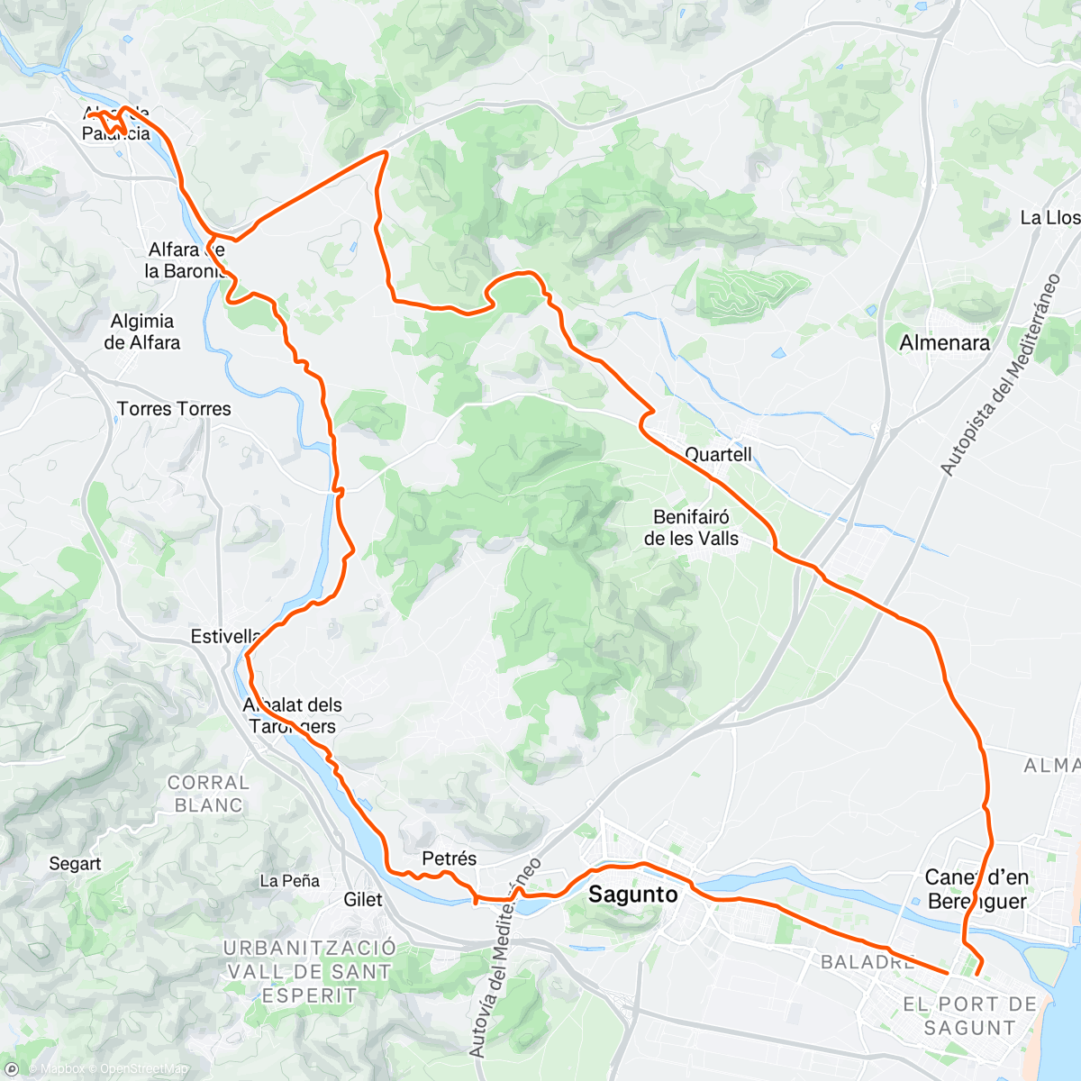 Map of the activity, Llaneando con ruedas gordas 💚