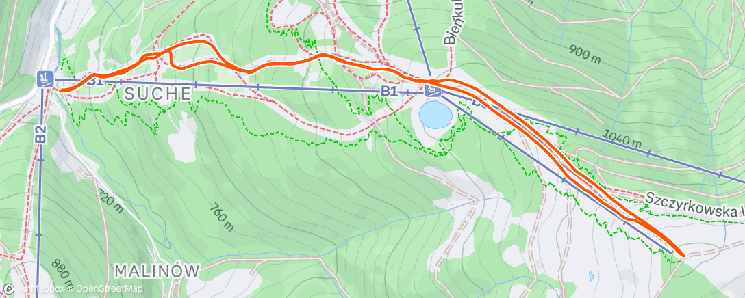 Mapa da atividade, Morning Backcountry Ski