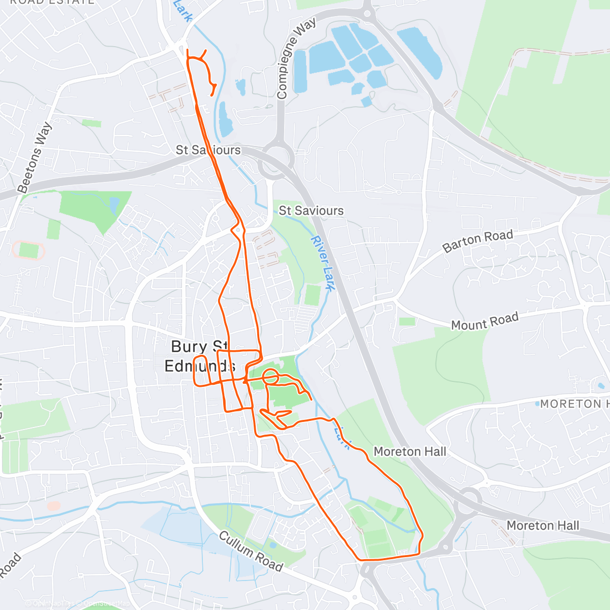 Map of the activity, Bury St Edmunds!