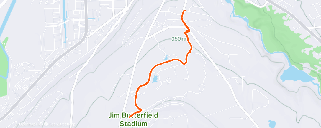 Map of the activity, Afternoon Run