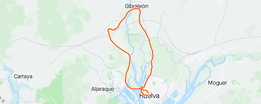 Map of the activity, Bicicleta de gravilla a la hora del almuerzo