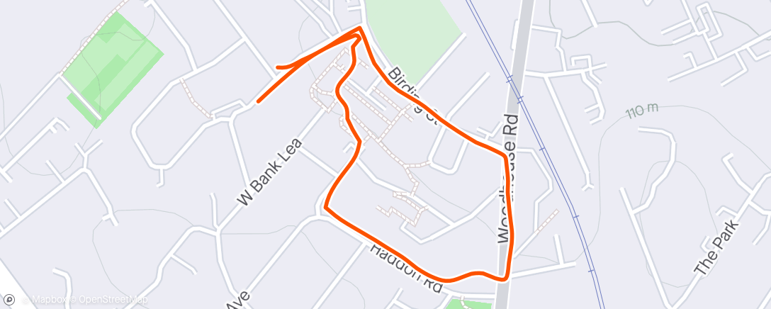 Mapa de la actividad, 2mins run 1 min walk