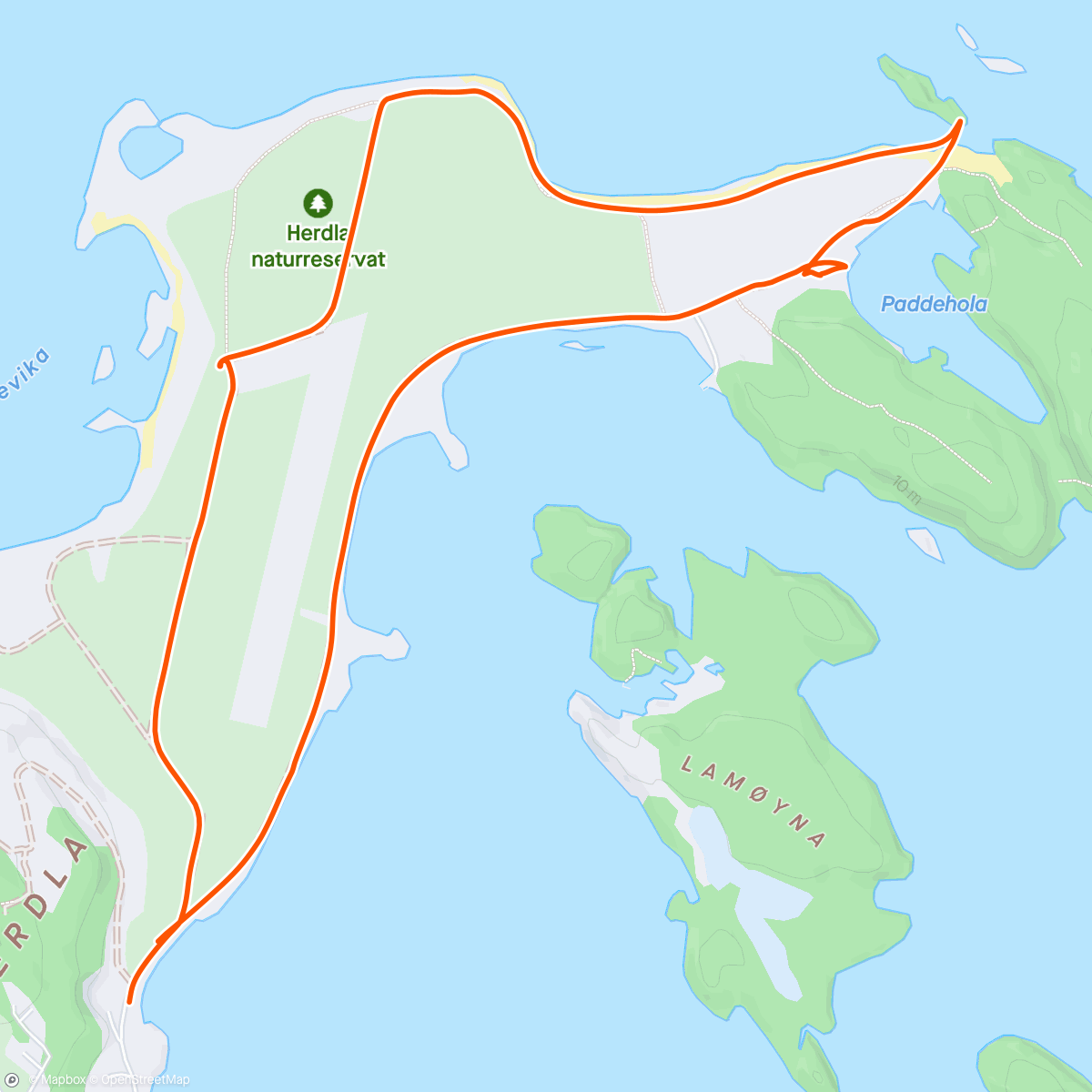 Map of the activity, Sykt gammelt tre på Herdla