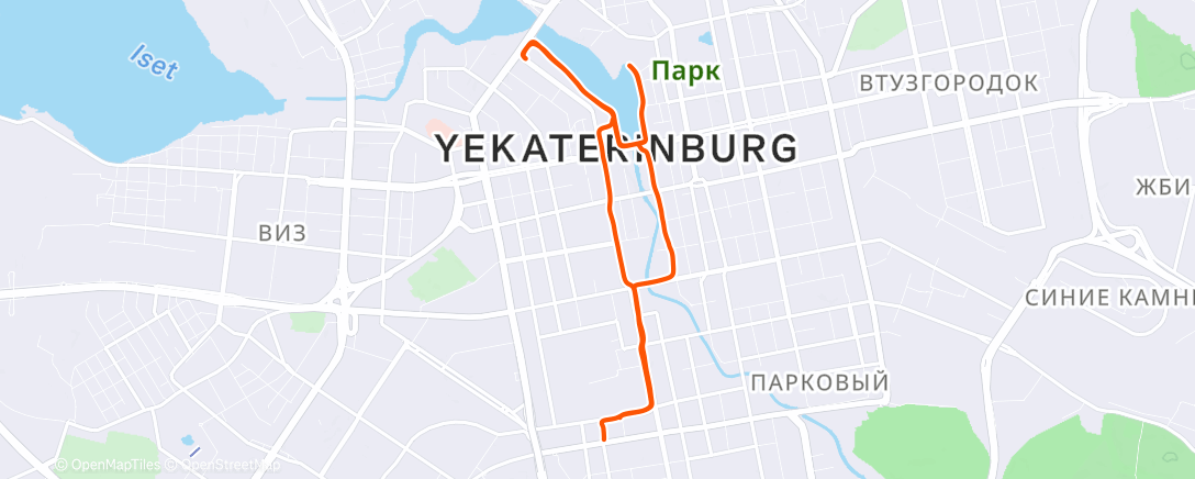 Map of the activity, Утренний забег