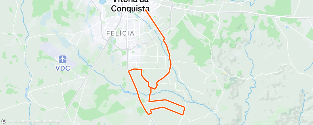 Map of the activity, Pedalada de mountain bike vespertina